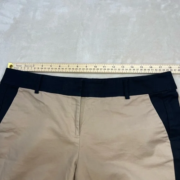 Ann Taylor Color block Dress Pants Tan Navy Size 14 Women’s Straight Leg Career - Picture 5 of 7